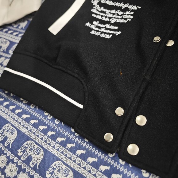 Off-White Black and White Baseball Jacket - Picture 4 of 6